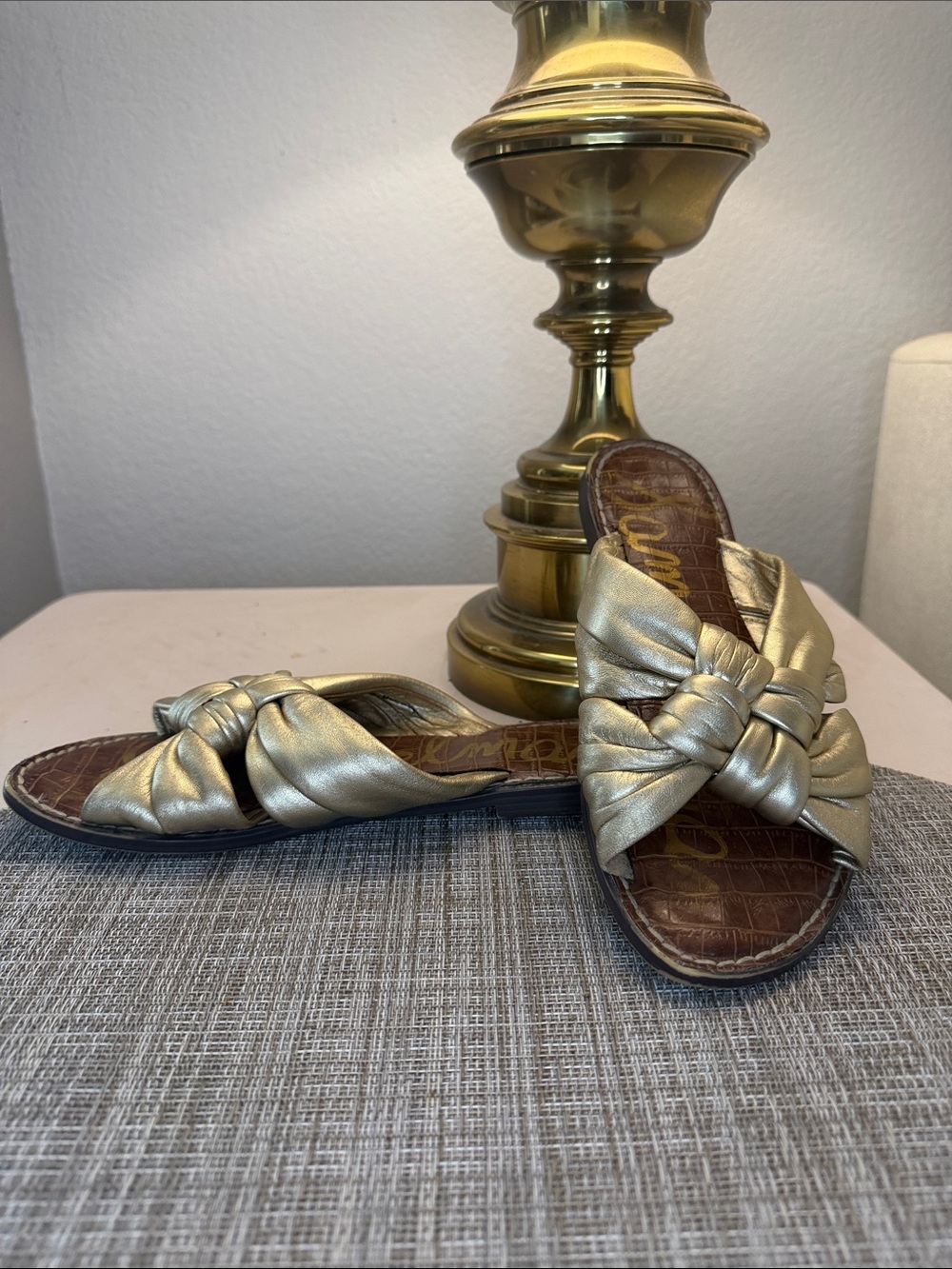 Sam Edelman Carson Gold Knot Slide Mules
